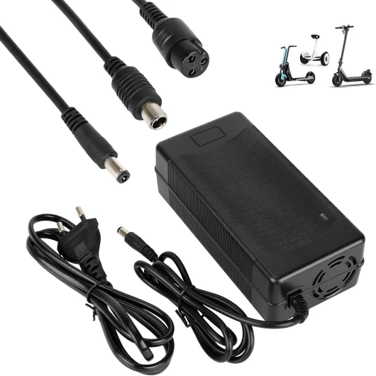 HPGAAVD 54,6V Chargeur Trotinette Electrique，Chargeur Hoverboard, 48V Charrgeur Universel pour Batterie Lithium avec 3 Connecteurs，Charge Rapide pour Hoverboard，Vélo Electrique，Scooter électrique