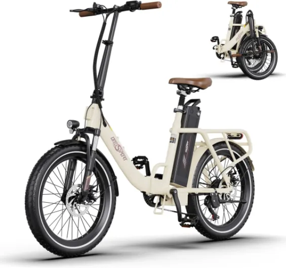 ONESPORT OT16-2 Vélo Électrique Pliant, 20 Pouces Ebike avec Batterie Amovible 48V 17Ah & Moteur 250W, 3 Modes de Conduite, Écran LCD Intelligent et Connexion Bluetooth, Urban Velo Pliant Adulte Cremefarben