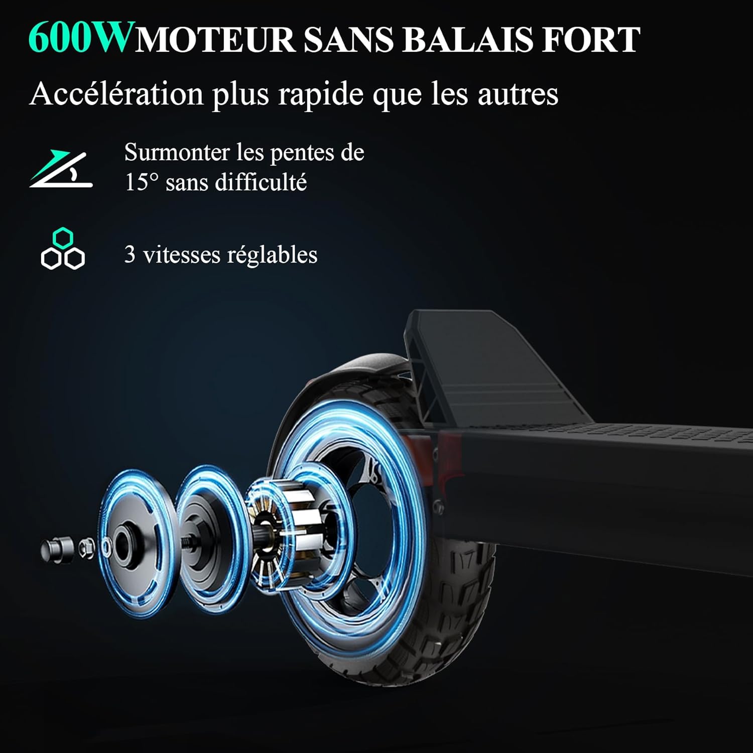 Trotinette Electrique Adulte S Serie Autonomie 75-90KM Moteur 2000W Trottinette électrique Puissante Sportive Professionnelle Aventure Travail Pneus Tout-Terrain Scooter Electrique Adulte S8-Z-48V 26ah-（600-800）W