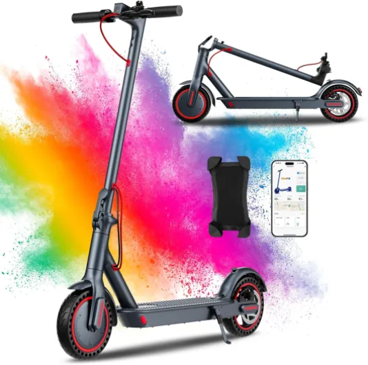 QnQ Trottinettes Électriques Adulte, 2025 Trottinette Pliable 8,5", Moteur 500W/25KM/H Autonomie 30KM, Pneus Nid d'abeille Increvables, Contrôle Via APP et Affichage LED,Batterie 36V 7.8Ah, Max 120kg Orange