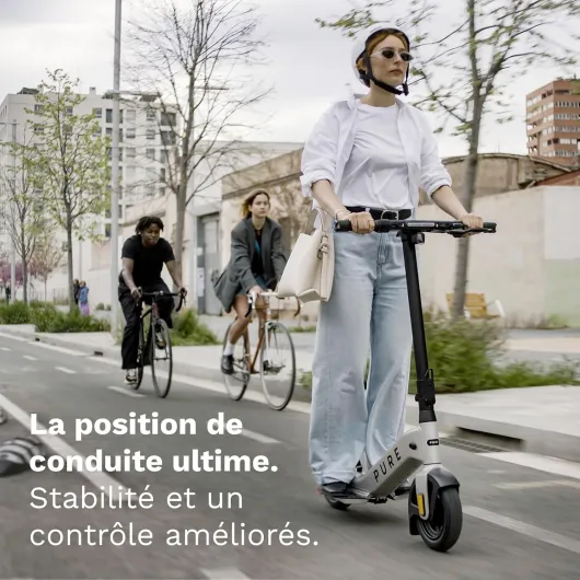 Advance Flex Trottinette Electrique Adulte - Position de Conduite Ultime, Scooter Électrique Grande Autonomie 40km, Moteur 710W, Légère et Pliable Trottinette, Pneus 10 Pouces sans Chambre à Air Gris Mercure