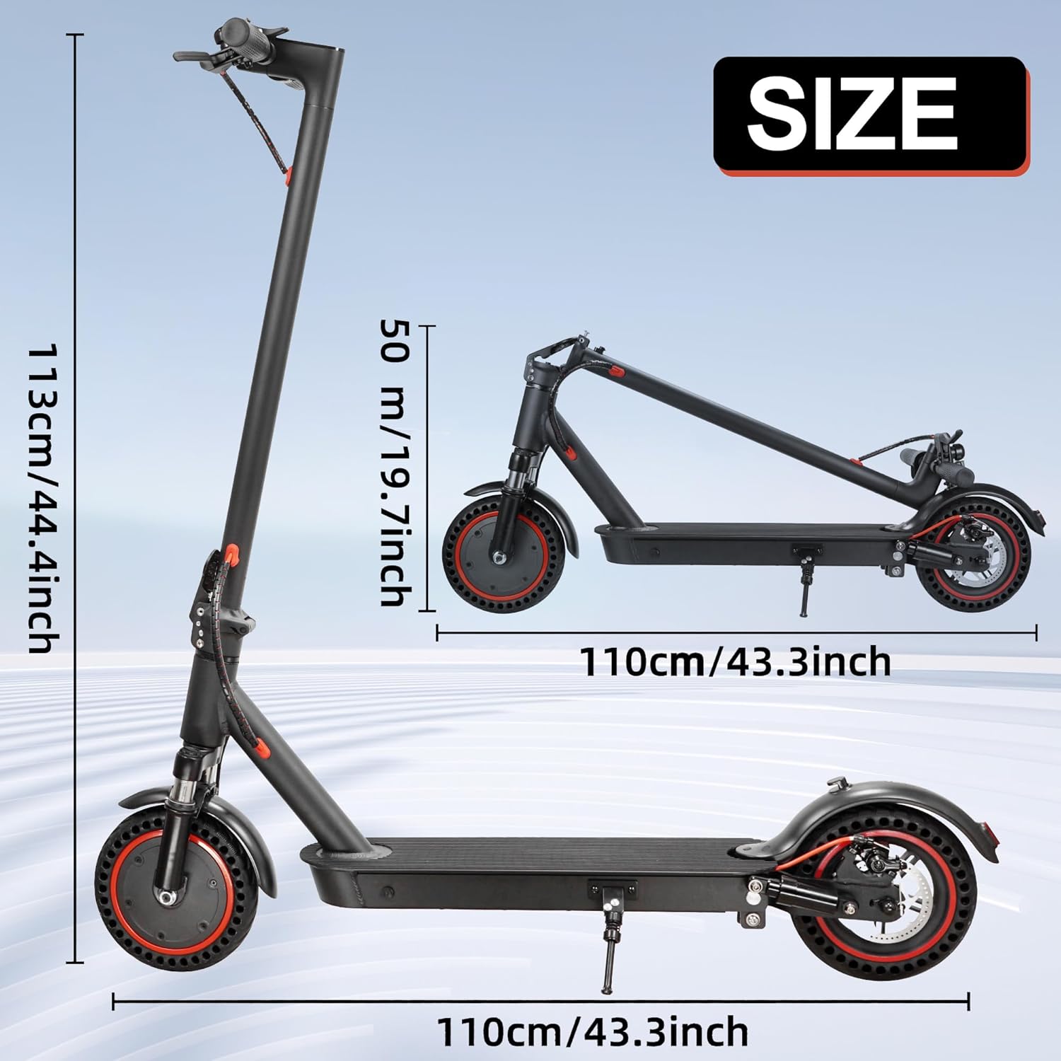 Trottinettes électriques à Double Amortisseur et Double Frein de 8,5 Pouces, Batterie 10,4AH, portée de 15 à 21 milles, Application, Moteur 350W, 3 Modes de Vitesse, Charge de 264 LB