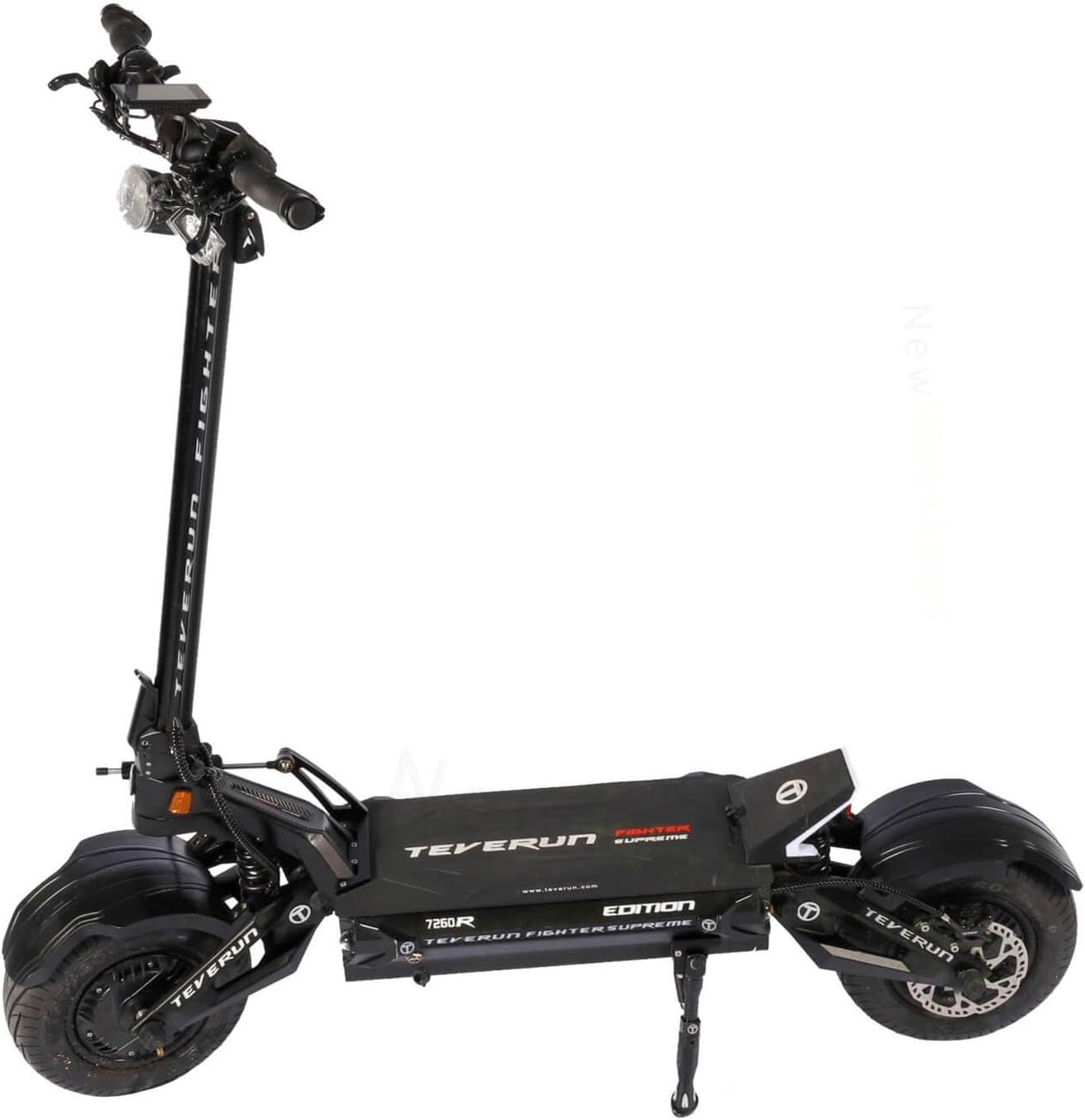 TEVERUN Trottinette Electrique Adulte Fighter Suprem 7260R V3, 2 Moteurs de 2500W, Autonomie jusqu'à 200km, 25kmh, Pneus Tubeless 13", Ecran TFT 3,5 Pouces, Noire