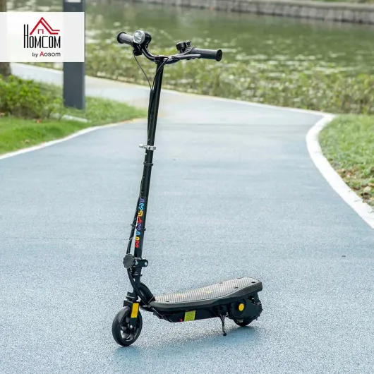 Trottinette électrique 120 W Pliable pour Enfant 7-14 Ans 12 Km/h Max - autonomie 10 Km Max - Noir