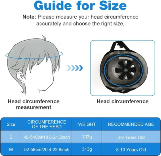 Casque Vélo Enfant, Casque Vélo Enfant Set 3-13 Ans, Casques de Protection Ensemble pour Cyclisme Roller Skate Scooter S(Tour de Tête de 48 à 54 cm) A-Noir