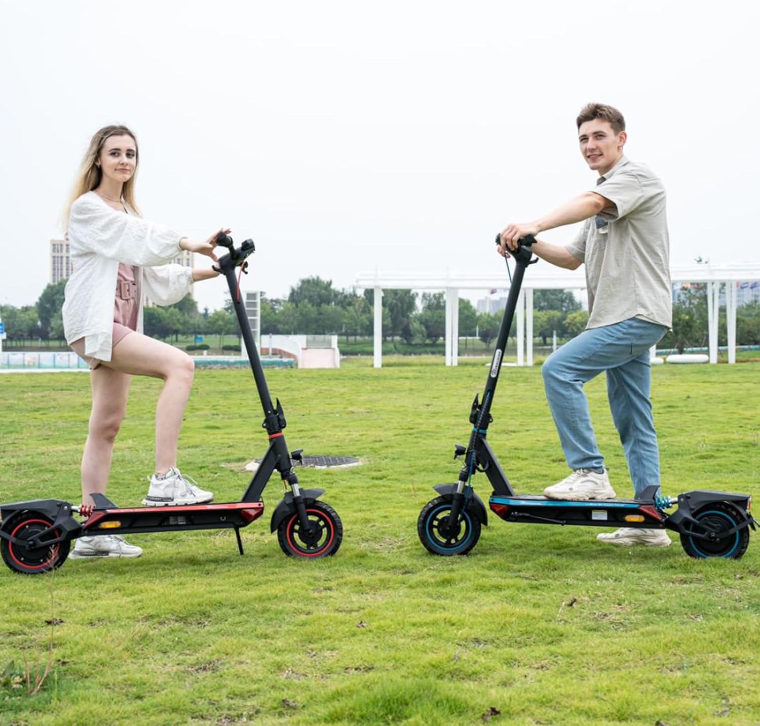 Trottinette Électrique Adulte, 10'' Scooter Electrique Pliable avec App Control, Gamme Max 90-150KM,Vitesse Max 25km/h, Moteur 500W, Affichage LED, Double Amortisseurs A1-Rouge