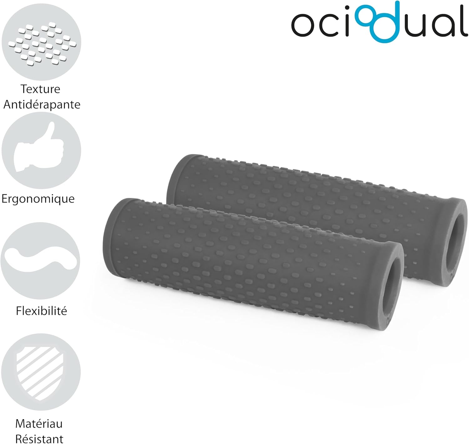 Poignée Trottinette Électrique, 2X Poignées de Guidon de Scooter Électrique, Poignées Compatibles avec Xiaomi 1S, M365, Essential, Pro, Pro 2, Accessoires Trottinette Électrique Gris