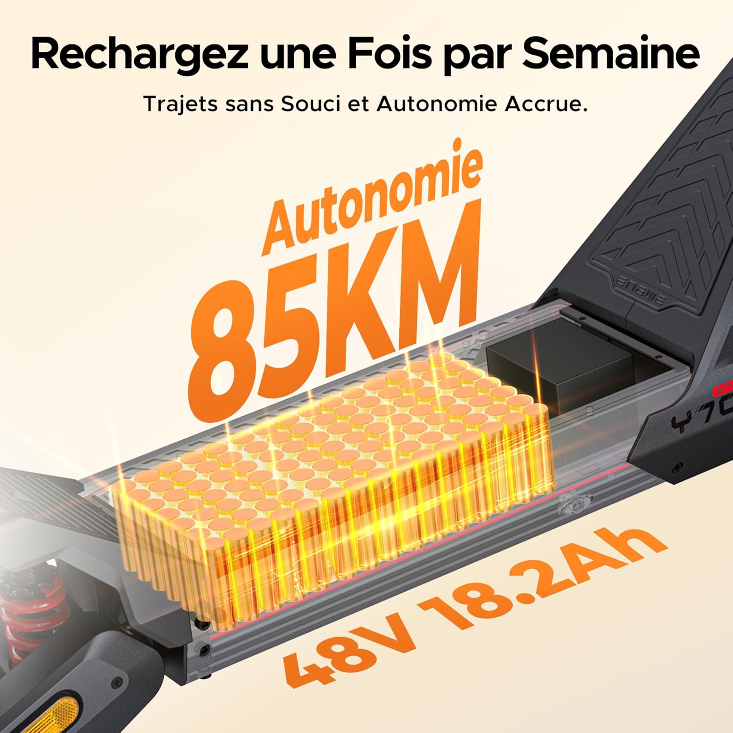 Trottinette Électrique Pliable avec Batterie 48 V 18.2 Ah, NFC et Bluetooth, Autonomie Jusqu'à 85 Km, Suspension Tout-Terrain, Y700