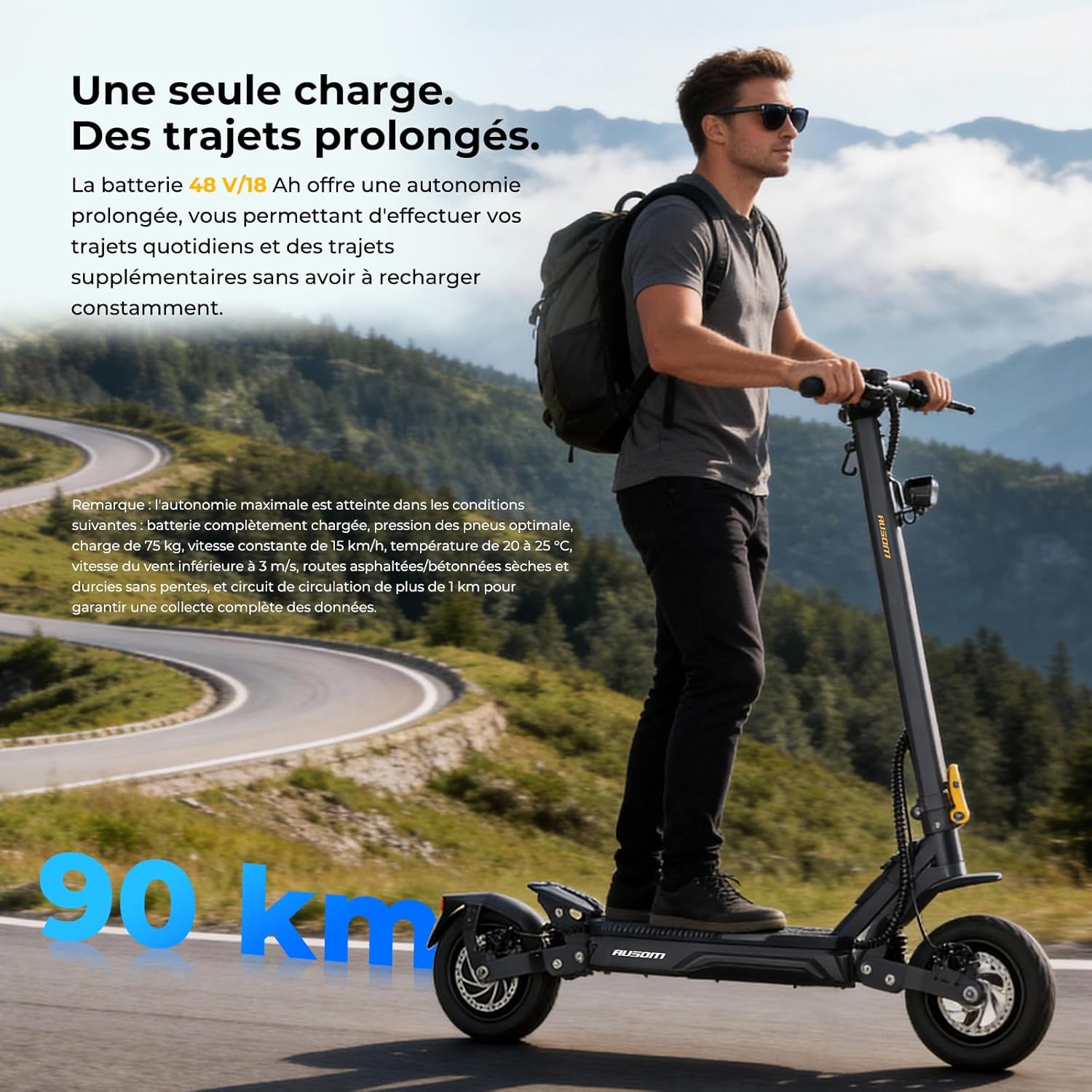 Gosoul 2 / L2 Max Trottinette Électrique Adultes, Autonomie 70KM/90KM, Freins à Disque avec E-ABS, Idéale pour Les Déplacements Urbains, 10" trotinette électrique Pliable Tout Terrain Gosoul 2 Pro-Moteur Unique-90KM