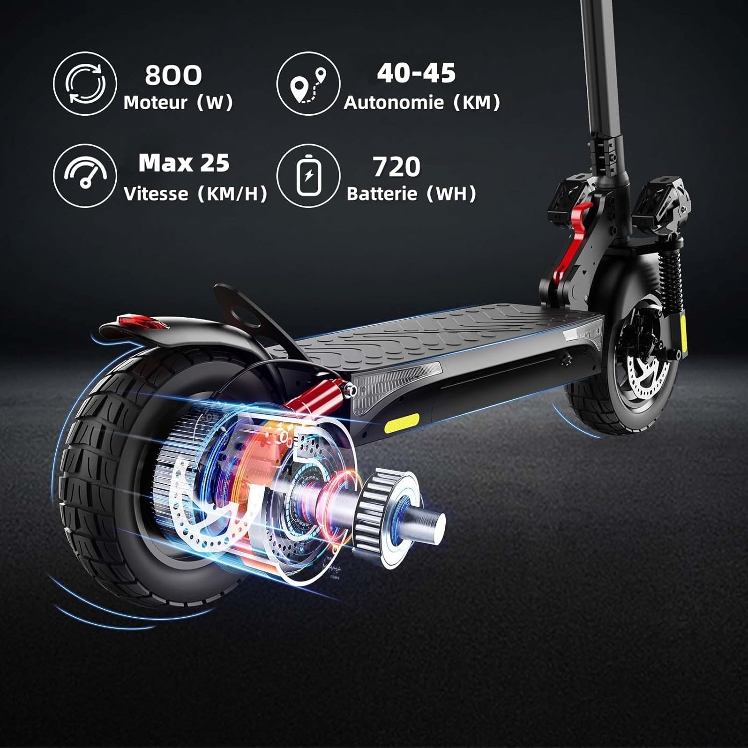 Ix4 Trottinette Electrique Adulte, 10 Pouces De Pneu, Batterie 15 Ah, Double Clignotants, Trottinettes Électriques Pliable avec App, Max Charge 150KG Scooter Electrique, Max Autonomie 40-60KM