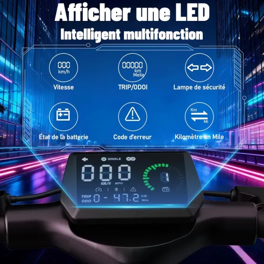 Trottinette Electrique Adulte Batterie 48V 7.8Ah Moteur 500W Trotinette électrique avec des pédales Pliantes, Un siège Pliable est Offert en Cadeau, Scooter Electrique Adulte