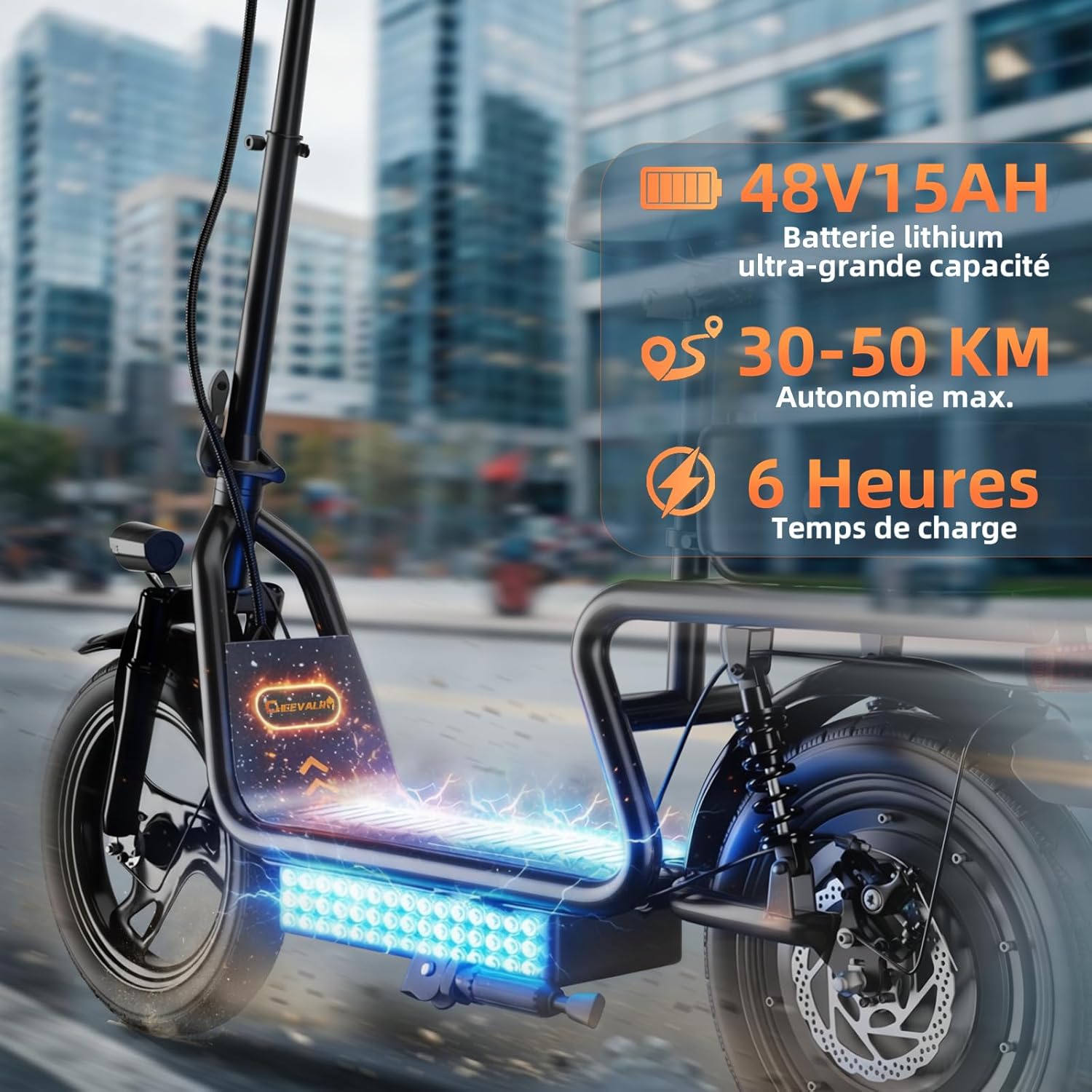 Cheevalry Electric Scooter for Adults Trottinette Electrique Adulte 500W Brushless Motor Trottinette électrique Tout Terrain 25km/h Pliable
