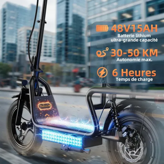 Cheevalry Electric Scooter for Adults Trottinette Electrique Adulte 500W Brushless Motor Trottinette électrique Tout Terrain 25km/h Pliable