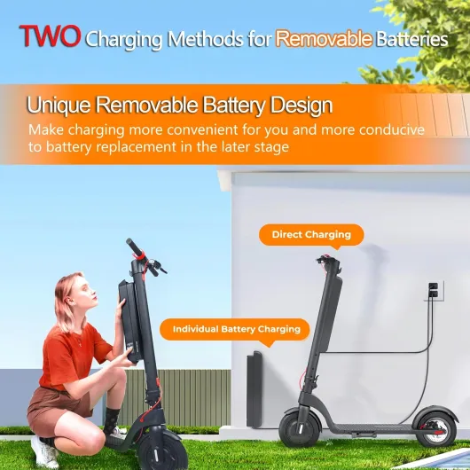 X6/X8 Trotinette Electrique Adulte avec Batterie Amovible, 350/500W, 25km/h, Autonomie 15-40KM, Trottinette Électrique Pliable, Double Frein, Écran LCD,3 Modes, Déplacements Quotidiens X8-350W(10A)