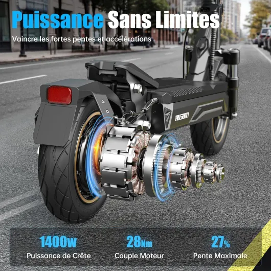 K20 Pro Trottinette Électrique Adulte, 90KM Autonomie, Pliable avec Suspension ShocFree, 10" Pneus trorinette électrique Puissant, 48V Batterie Grande Capacité, Suspension Avant et Arrière K20 PRO-Moteur Unique-NOIR
