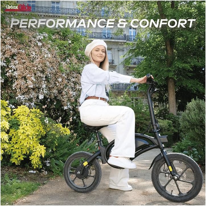 UrbanGlide Trottinette Électrique E-Bike 160 – 350W, 25 km/h, Autonomie 30 km, Pneu 16", Batterie 36V/6Ah - 15Kg