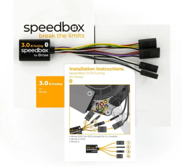 SpeedBox 3.0 B.Tuning (avec Bluetooth) Compatible avec Brose/Puce de Tuning pour vélos électriques avec Moteurs Brose ou Specialized/Application SpeedBox App