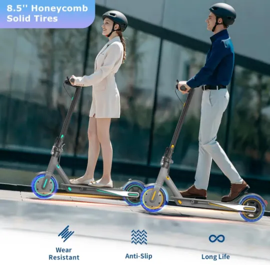 EGGKING Trottinette électrique avec flèche directionnelle, 350 W/500 W moteur, 35/45 km autonomie, pneus 8,5 "/10" anti-perçage, doubles freins, contrôle de l'application 350W-35km-bleu