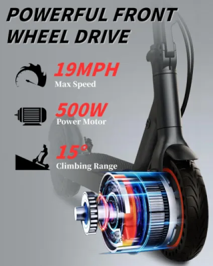 QnQ Trottinettes Électriques, 8.5"/10" Électrique Trottinette Pliable, Moteur 500W, Batterie 7.8AH/10.4AH, Application, Maximum 25km/h, Portée de 20 à 35 km, Double Frein, Double Amortisseurs 8.5''-25KM-500W
