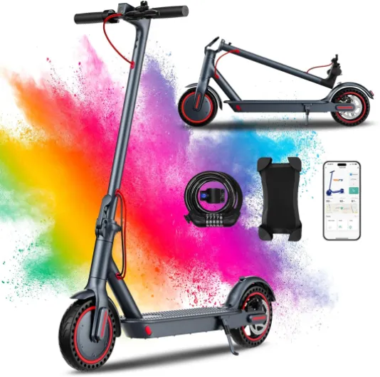 QnQ Trottinettes Électriques Adulte, 2026 Trottinette Pliable 8,5", Moteur 500W/25KM/H Autonomie 30KM, Pneus Nid d'abeille Increvables, Contrôle Via APP et Affichage LED,Batterie 36V 10.4Ah, Max 120kg Noir
