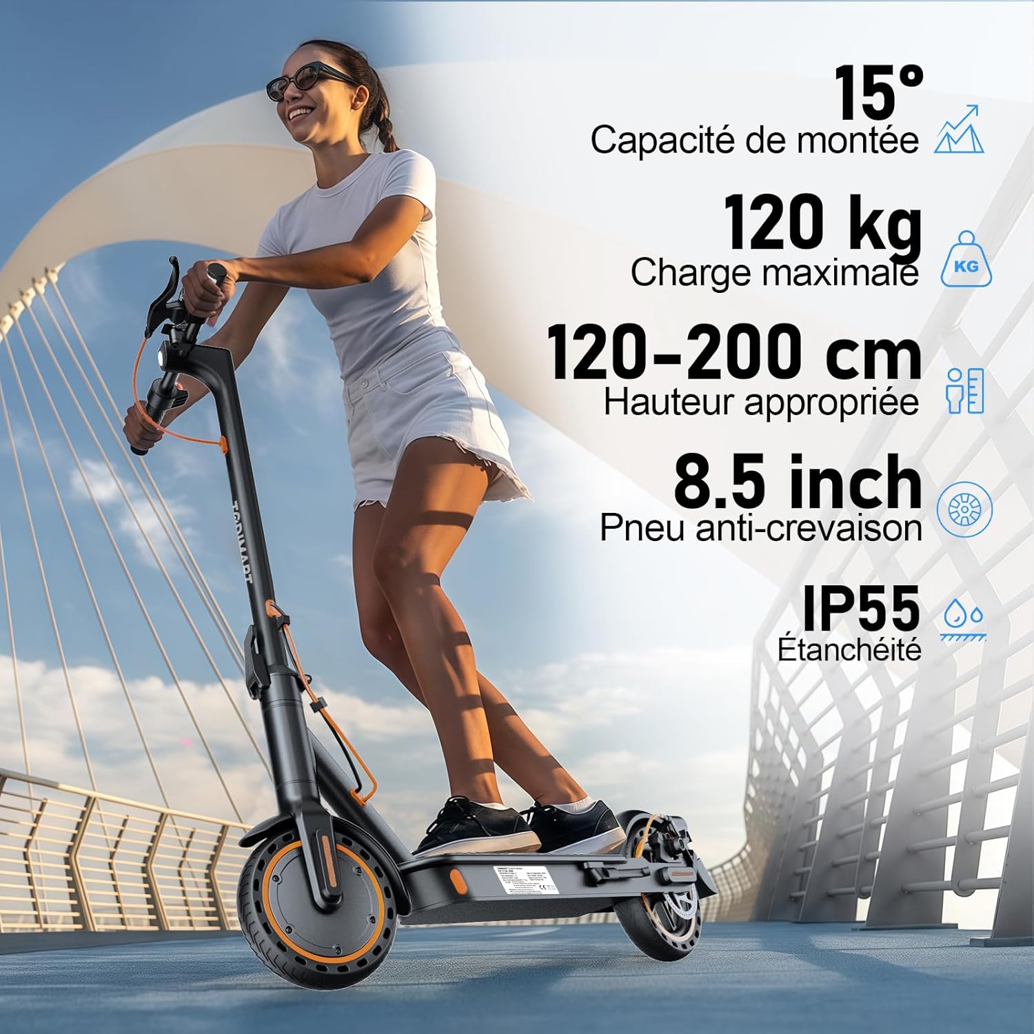T3 Trottinette Electrique Adulte antivol Ultra Legere, Moteur 350W/25KM/H Autonomie 35KM Batterie 36V 7.8Ah,Trotinette électrique Adulte Pliable pneus nid d'abeille increvables, Charge 120kg Noir-T3S