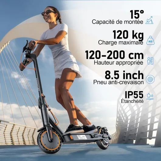 T3 Trottinette Electrique Adulte antivol Ultra Legere, Moteur 350W/25KM/H Autonomie 35KM Batterie 36V 7.8Ah,Trotinette électrique Adulte Pliable pneus nid d'abeille increvables, Charge 120kg Noir-T3S