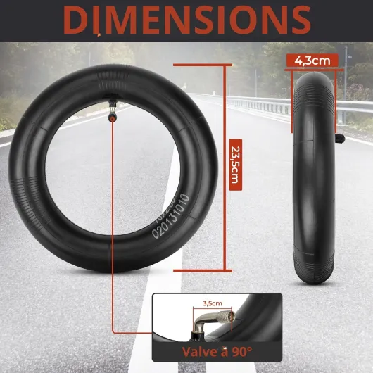 Pneus de 10 pouces (10 x 3.0) (80/65-6) (255 x 80) pour Kugoo M4 Dualtron Victor Luxury Eagle Speedway 4 Zero 10X scooters électriques Minimotors (1 pneu Offroad + 1 chambre à air) 1 Offroad Tire (255 x 80) + 1 Inner Tube