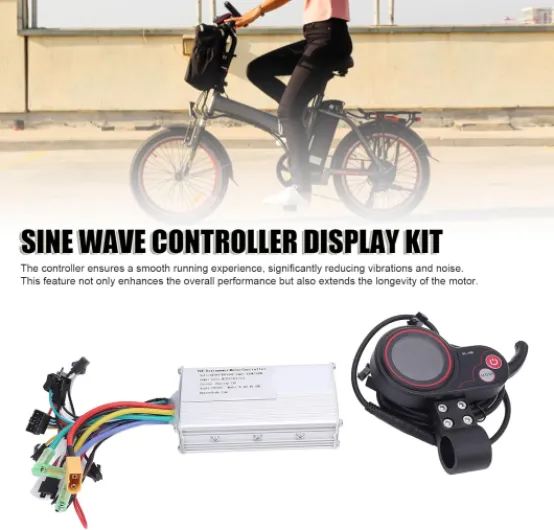Kit de Contrôleur de Moteur sans Balai, 36V 48V 60V 450W 500W Contrôleur d'onde Sinusoïdale avec Écran d'Affichage Couleur LCD SL100 pour Vélo Électrique Scooter Électrique