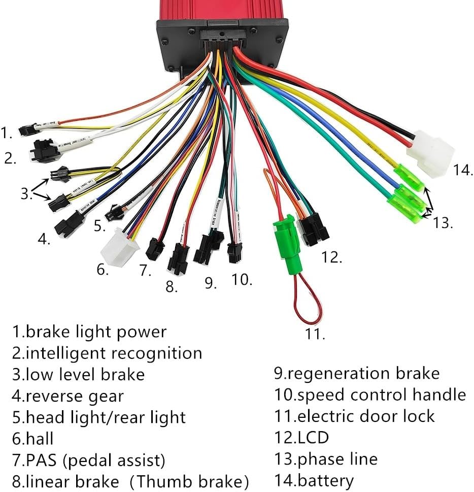 Controleur Trottinette Electrique Contrôleur for Scooter électrique, 36V 48V 60V 800W 1000W 1500W 26A 30A 33A ContrôLeur sans Moteur(36-64V 26-33A kit)