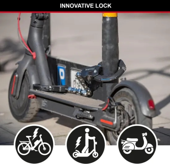 Antivol Trottinette Certifié et Breveté, 55 cm, idéal pour trotinette et vélo électrique, poussettes, menotte antivol Antivol menotte certifié