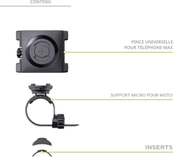 Support Universel de Téléphone Portable pour Vélo - Support Smartphone pour Vélo de Ville & VTT- Verrouillage Rotatif, Prise en Pince Solide - Appareils 58-85mm - Accessoire Cyclistes