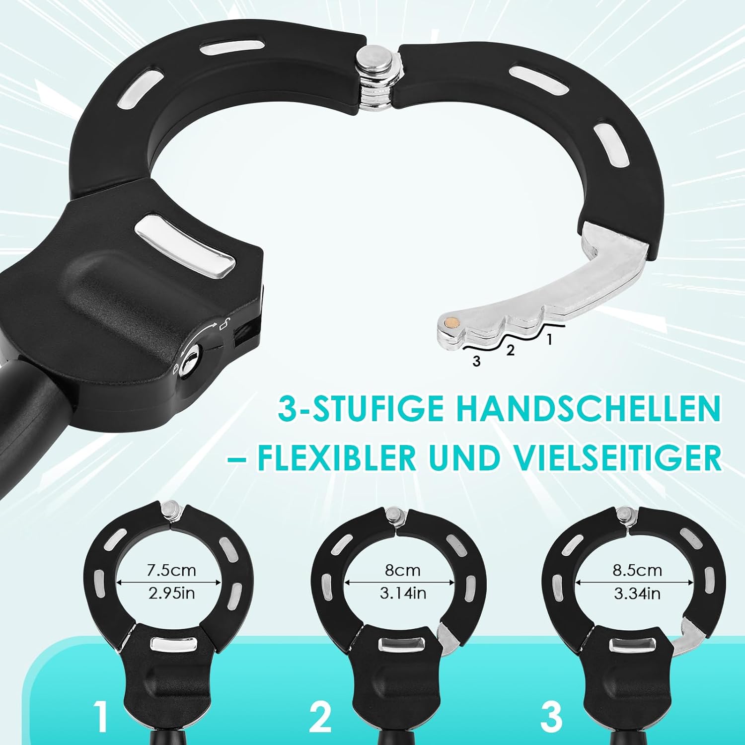 GuKKK Antivol Trotinette Electrique, 93CM Cadenas Trotinette Electrique Renforcé avec Clés et 3L Sac Etanche, 1.46KG Antivol Sécurisé pour Scooter, Vélo et Trottinette Électrique
