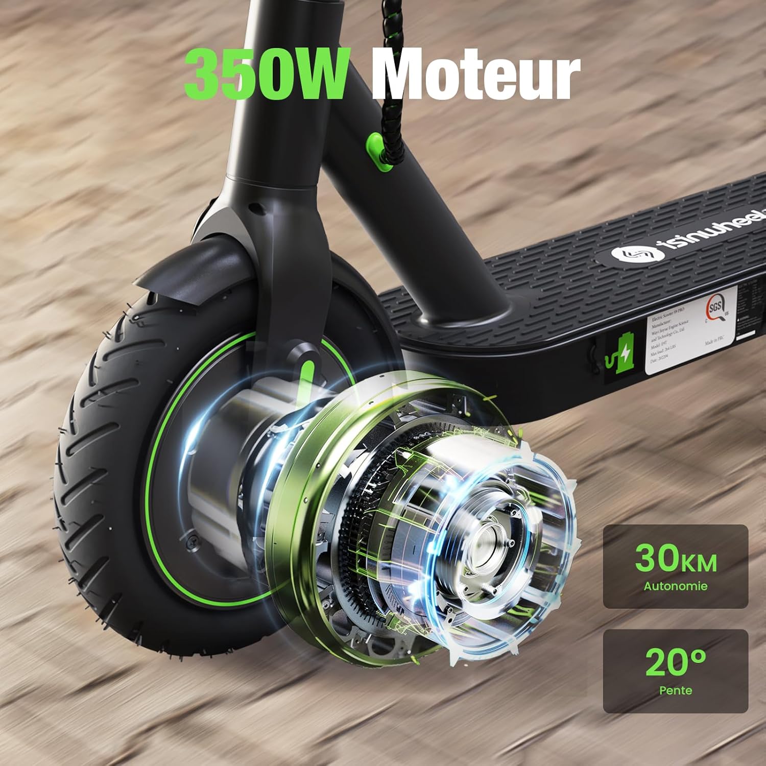 S9Pro Trottinette Électrique Adulte,Autonomie 30 km,Electric Scooter 350W,Vitesse 6/15/25 km/h,Double Frein,Pneus 8,5" Increvables,Suspension Intégrée,Pliable S9 PRO