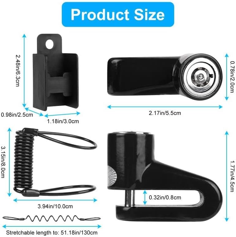 Ainiv Trottinette Roue Couverture Réflecteur Bande, Trottinette Garde Boue, Verrou de Frein à Disque - Antivol Trottinette Electrique, Accessoire pour Xiaomi M365 Scooter Antivol Trottinette (Noir)