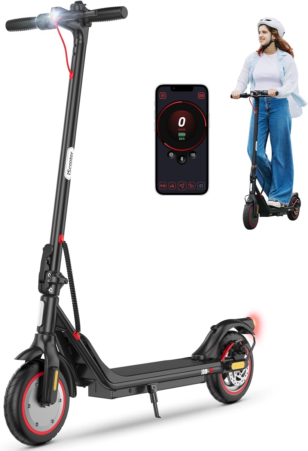 I8M Trottinette Électrique Pliable pour Adulte - Moteur 450W (Pic 500W) - Batterie 36V Haute Capacité - Autonomie 25km - Idéale pour Commute Urbaine & Trajets Quotidiens - APP