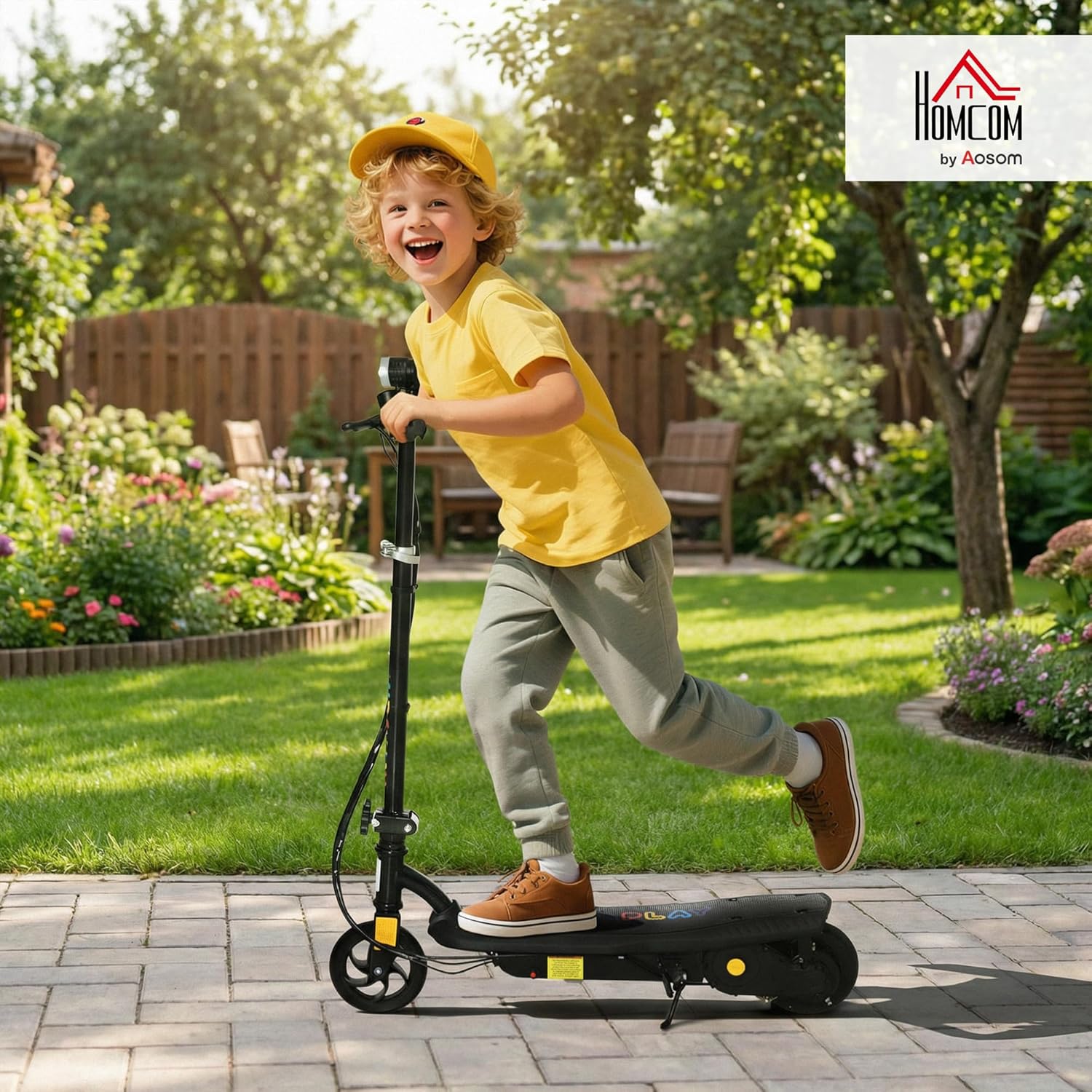 Trottinette électrique Pliable 120 W pour Enfant 7-14 Ans, autonomie Max - 10 Km, Vitesse jusqu'à 12 Km/h, Noir