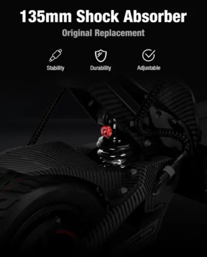 Suspension réglable 135mm KKE compatible avec Teverun Fighter Mini/Fighter Mini PRO Scooters électriques Suspension hydraulique amortisseur Accessoires