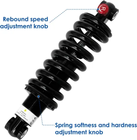 Amortisseur arrière VTT, Amortisseur à Ressort + Huile à Amortissement réglable, Suspension hydraulique arrière pour VTT/Vélo électrique/Trotinettes 125MM 1000LBS