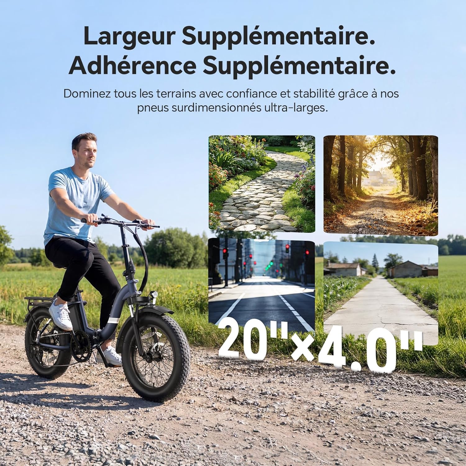 Touroll S2/ S2 Pro Vélo Électrique Pliable Tout-Terrain, 20"×4.0" Fat Tire, 150KM Autonomie, Batterie 720Wh Amovible, Moteur 250W Vélo Électrique Gros Pneu 7 Vitesses, E-Bike Urbain pour Adulte S2-Noir-55NM