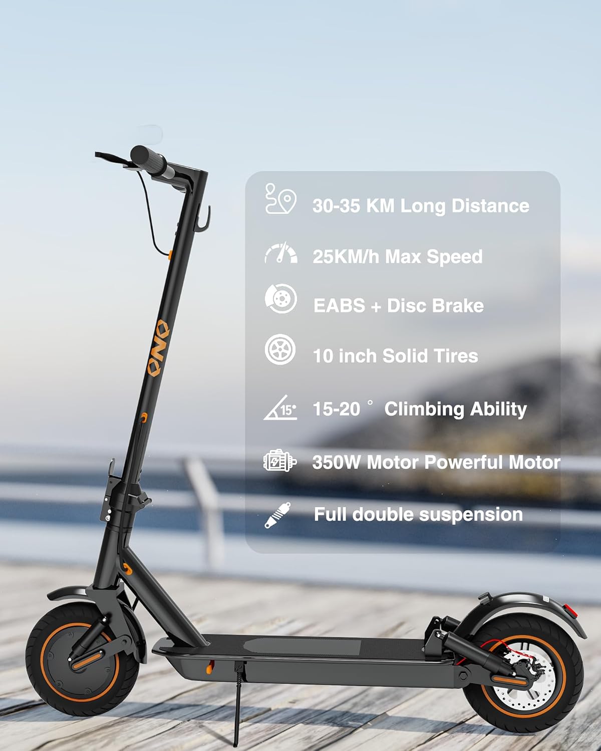 QnQ Trottinettes Électriques, 8.5"/10" Électrique Trottinette Pliable, Moteur 500W, Batterie 7.8AH/10.4AH, Application, Maximum 25km/h, Portée de 20 à 35 km, Double Frein, Double Amortisseurs 10''-35KM-500W