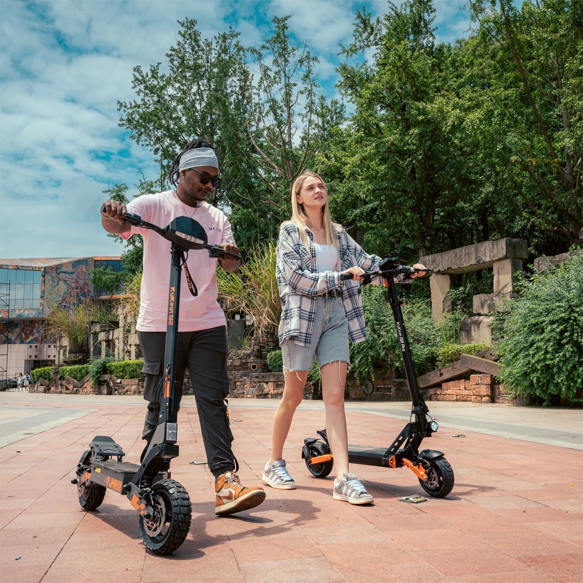G2 Trottinette Électrique Adulte Tout-Terrain, Batterie 48V 15,6Ah, Autonomie Jusqu’à 55 km, Pneus Tubeless 10 Pouces, Double Suspension, Écran Couleur Tactile, Double Frein à Disque, Pliable