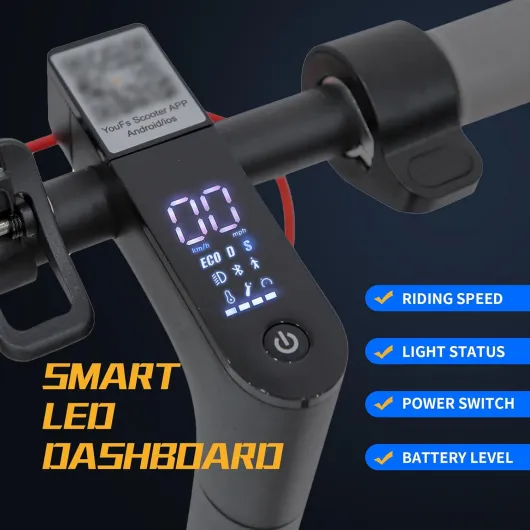 Trottinette Électrique Adulte 8,5", Batterie Li-ION 10,4 Ah, Autonomie 20-35 km, Pliable et Légère, Contrôle Via APP & Affichage LED, Idéale pour Trajets Urbains