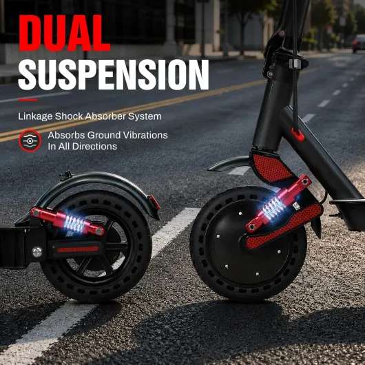 D06 Trottinette électrique Adulte Pliable avec Double Suspension,Scooter électrique Moteur 500W,36V 16/25 Ah,30-70km Longue Distance,25km/h,3 Vitesses,Double Frein,8.5" Pneumatici Solidi,APP 16.0 Ampères-heures