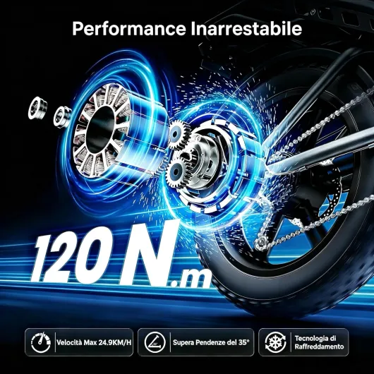DEEPOWER QS7 Vélo électrique, Batterie Amovible 48V 35Ah, Autonomie 90-180 km, Vitesse Maximale 25km/h, Vélo électrique avec Pneus Larges 20" × 4,0, 7 Vitesses, VTT électrique