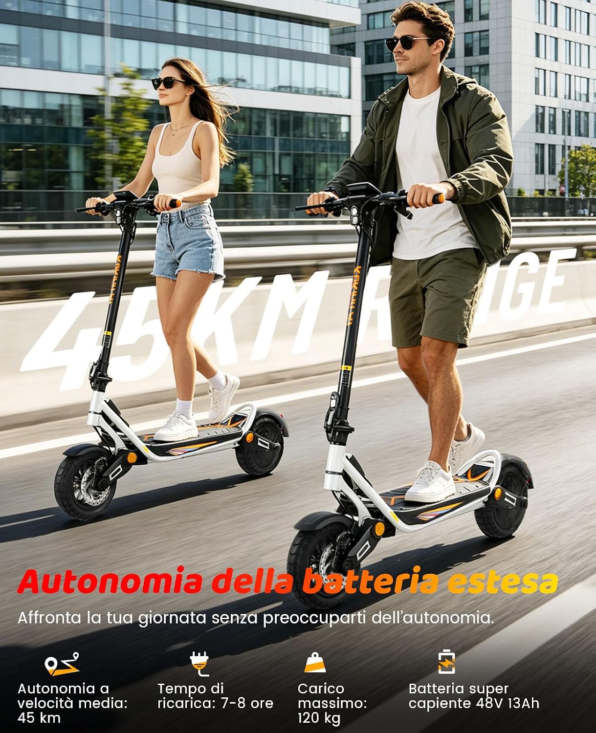 Trottinette Electrique Adulte 1000W 48V 13Ah - 45km Autonomie 10" Tubeless - Pliable Tout-Terrain Trottinette Électrique, Double Suspension,Double Frein à Disque Escooter,IP54,Charge 120kg,6 vitesses