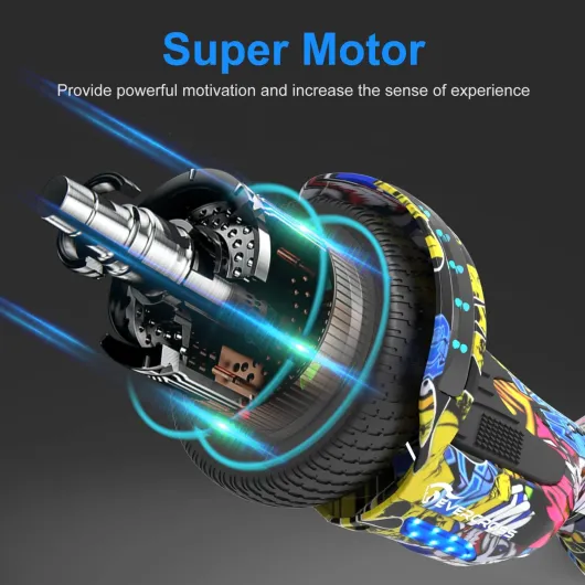 XP9 Hoverboards avec Siège 6,5'', Overboard avec Hoverkart pour Enfant, Hoverboards avec Musique Bluetooth et Lumières LED, 4 AH Batterie, Max 15 km/h, 7KG Overboard avec 5,6KG Overkart Hip Hop