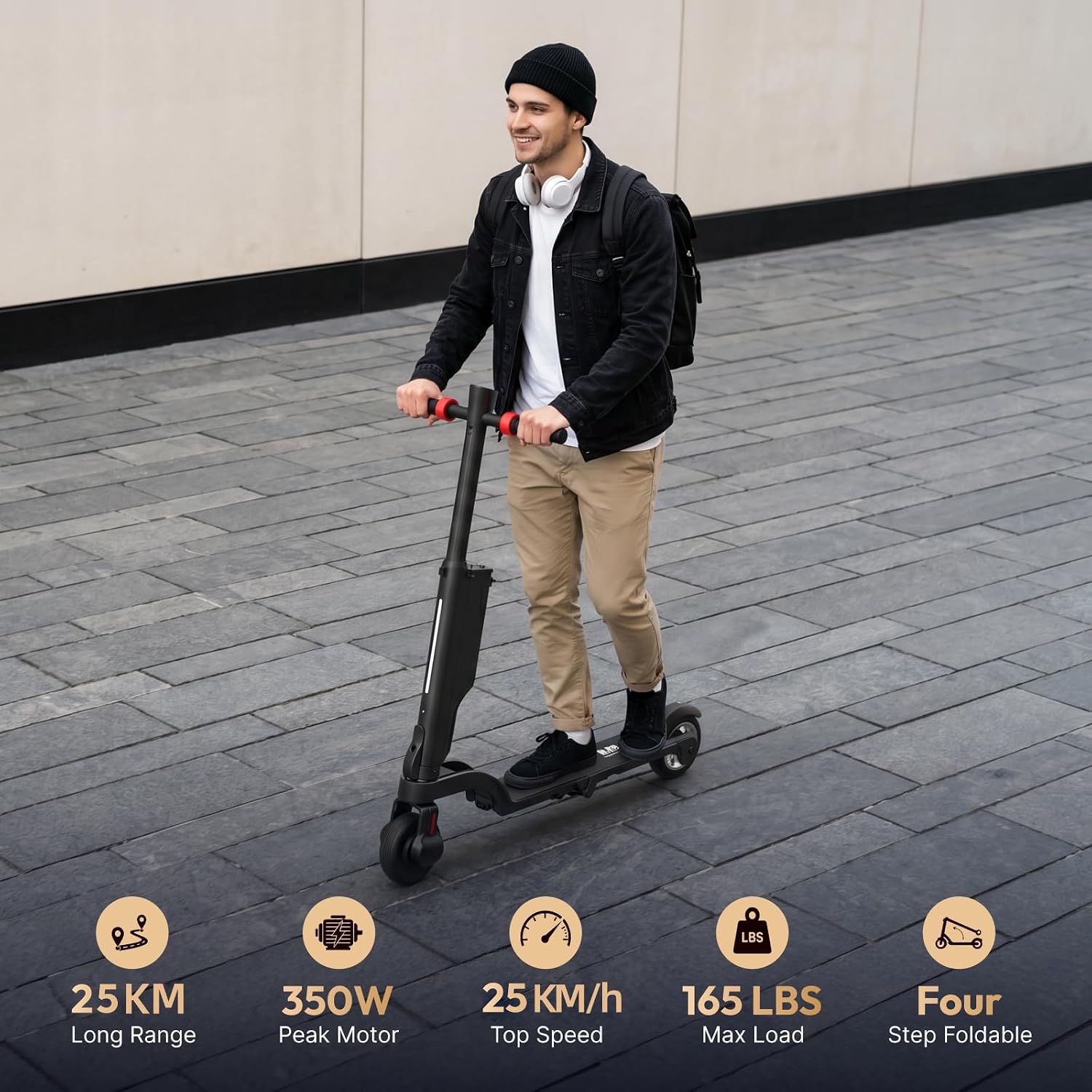 X6 Trottinette Électrique Adulte,Batterie Amovible Scooter Électrique Adulte,Moteur 350W,5.5" Pouces,Vitesse 25Km/H,Autonomie 15-40Km,Double Freinage,APP X6-7,5A-sac