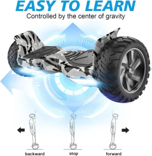 Hoverboards SUV Auto-équilibré, APP contrôle Fonction, Hoverboard de 8,5 Pouces Bluetooth+ Hoverkart Go Kart，Cadeau pour Enfants et Adolescents Vert Armée + Noir