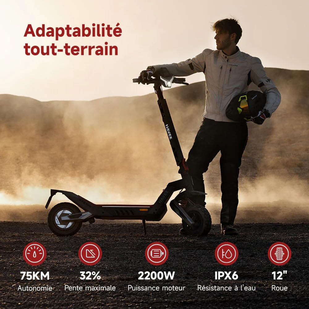 XT5 Pro, Trottinette Electrique Adulte, Scooter Électrique Pliable Tout Terrain,25km/h Autonomie 75km, Batterie 596,7Wh,Bras Suspension,Freins,Pneus 12 Tubeless, Verrouillage APP,TCS,IPX6